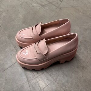 Pink Bamboo Platform Loafers